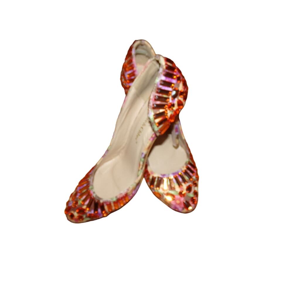 Chase + Chloe Maui 1‎ Bedazzled stiletto D'Orsay heels7 1/2 M 4" heel